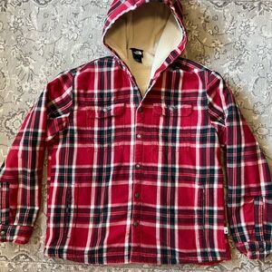 The North Face Men’s large insulated fleece lined hooded flannel